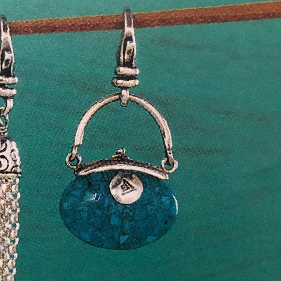 Silpada Sterling Silver Turquoise Trendsetter Purse Charm C2606 - Picture 1 of 8